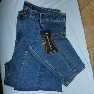 New  Lee Rider Shape Illusions Women's  Blue Denim Skinny Crop Jeans Size 18m